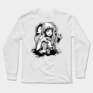 Anime Horror Zombie Evil Japanese Girls Manga T-Shirt Long Sleeve T-Shirt